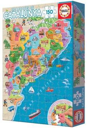 Puzzle Mapa Katalánsko s monumentami Educa 150 dielov od 7 rokov
