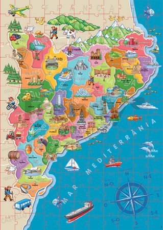 Puzzle Mapa Katalánsko s monumentami Educa 150 dielov od 7 rokov
