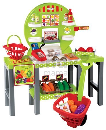 Zeleninový stánok 4v1 100% Chef Écoiffier s košíkom a 34 doplnkami zelený od 18 mes