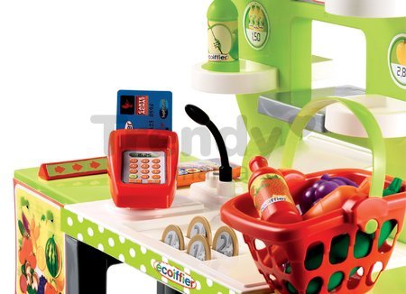 Zeleninový stánok 4v1 100% Chef Écoiffier s košíkom a 34 doplnkami zelený od 18 mes
