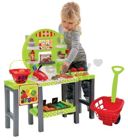 Zeleninový stánok 4v1 100% Chef Écoiffier s košíkom a 34 doplnkami zelený od 18 mes