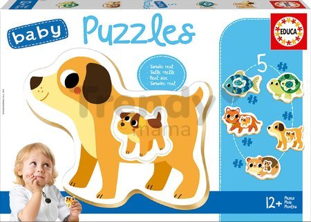 Puzzle pre najmenších Baby 5 Educa Zvieratká s korytnačkou od 12 mes