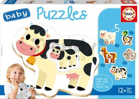 Puzzle pre najmenších Baby 5 Educa Zvieratká so zajačikom od 12 mes