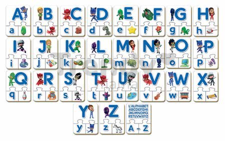 Náučná hra Učíme sa Abecedu PJ Masks Educa s obrázkami a písmenami 78 dielov od 4-5 rokov