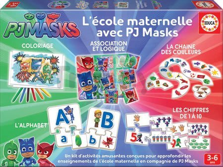 Náučné hry Farby&Čísla a Logika PJ Masks Educa francúzsky 5 hier od 3 do 6 rokov