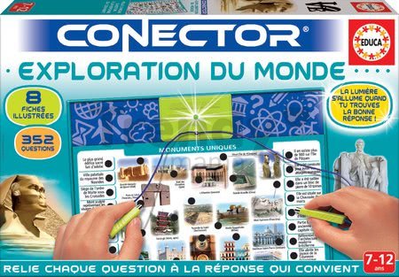 Spoločenská hra Conector Exploration Du Monde Educa francúzsky 352 otázok od 7 rokov