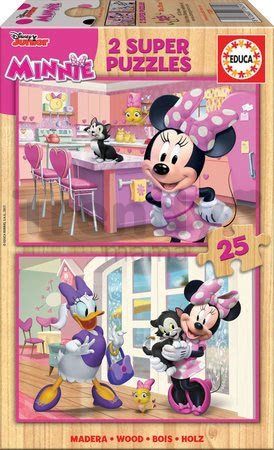 Drevené puzzle Minnie Happy Helpers Educa Disney 2x25 dielov od 4 rokov