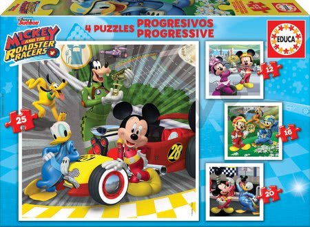 Puzzle Mickey Roadster Racers Educa 12-16-20-25 dielov progresívne