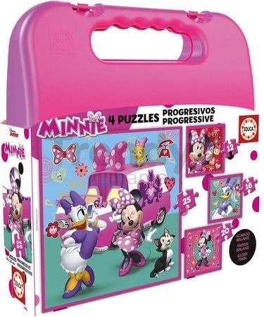 Puzzle v kufríku Minnie happy helpers Case Educa 12-16-20-25 dielov