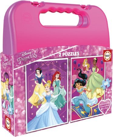 Puzzle v kufríku Disney Princess Case Educa 2x 48 dielov od 5 rokov