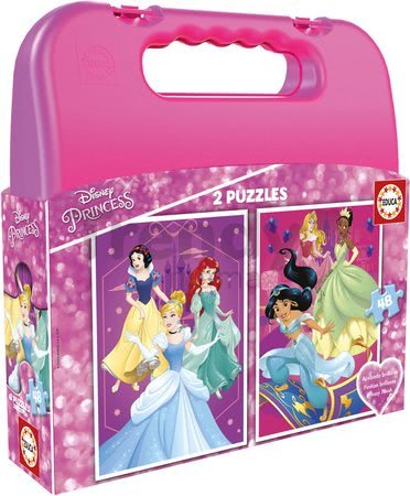 Puzzle v kufríku Disney Princess Case Educa 2x 48 dielov od 5 rokov