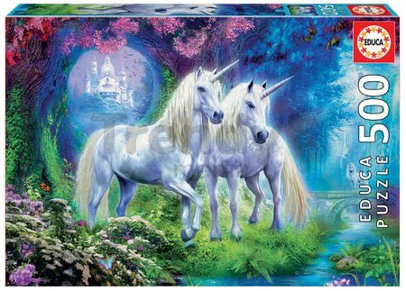 Puzzle Unicorns in the forest Educa 500 dielov a Fix lepidlo od 11 rokov