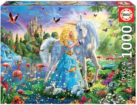 Puzzle The Princess and the Unicorn Educa 1000 dielov a Fix lepidlo od 11 rokov