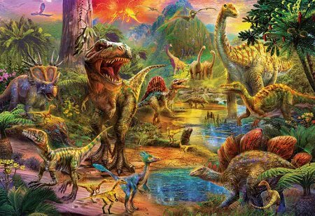 Puzzle Land of Dinosaurs Educa 1000 dielov a Fix lepidlo od 11 rokov