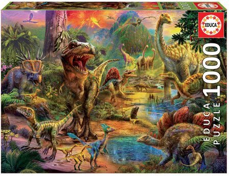 Puzzle Land of Dinosaurs Educa 1000 dielov a Fix lepidlo od 11 rokov