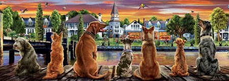 Puzzle panorama Dogs on the Quay Educa 1000 dielov od 11 rokov