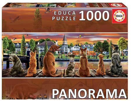 Puzzle panorama Dogs on the Quay Educa 1000 dielov od 11 rokov