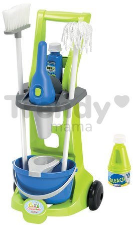 Upratovací vozík Clean Home Écoiffier 8 doplnkov modro-zelený
