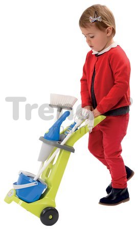 Upratovací vozík Clean Home Écoiffier 8 doplnkov modro-zelený