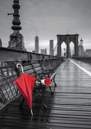 Puzzle Black&White Red Umbrella, Brooklyn Bridge Educa 1000 dielov a Fix lepidlo od 11 rokov