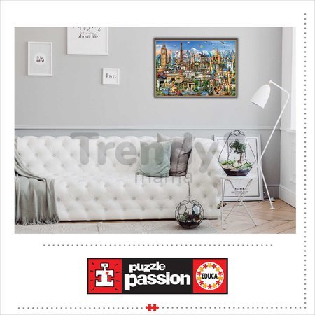 Puzzle Europe Landmarks Educa 2000 dielov a Fix lepidlo od 11 rokov
