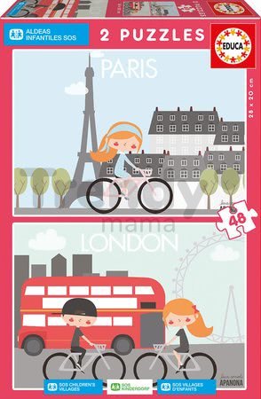 Puzzle Paris&London Apanona Children's Villages Educa 2x48 dielov (na charitu)
