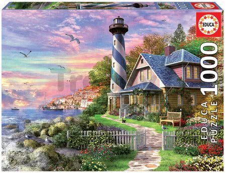 Puzzle Lighthouse at Rock Bay Educa 1000 dielov a Fix lepidlo od 11 rokov