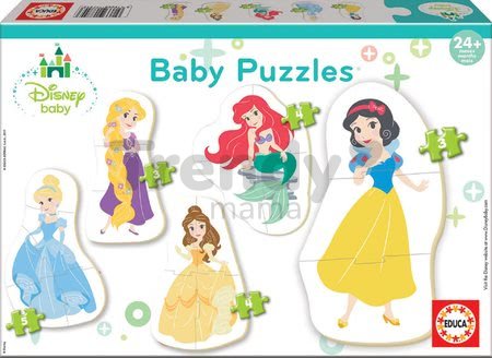 Puzzle pre najmenších Baby 5 Disney Princess Educa Disney Princess od 24 mes