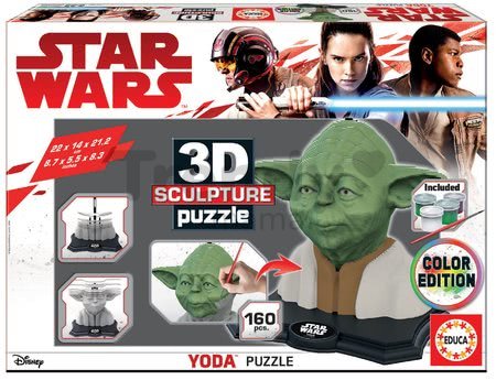 Sochárske puzzle 3D Sculpture - Star Wars Yoda Educa Color edition 160 dielov od 6 rokov
