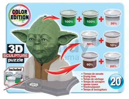 Sochárske puzzle 3D Sculpture - Star Wars Yoda Educa Color edition 160 dielov od 6 rokov