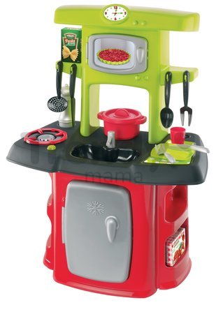 Kuchynka 100% Chef Loft Écoiffier so 14 doplnkami červeno-zelená od 18 mes