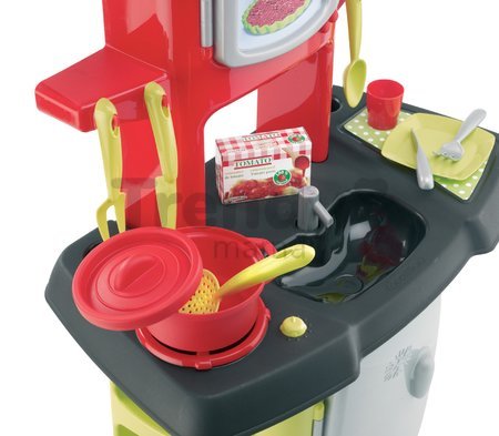 Kuchynka 100% Chef Loft Écoiffier so 14 doplnkami červeno-zelená od 18 mes