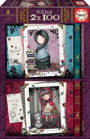 Puzzle Santoro London Gorjuss Educa 2x100 dielov Rapunzel a Little Red Riding Hood od 5 rokov