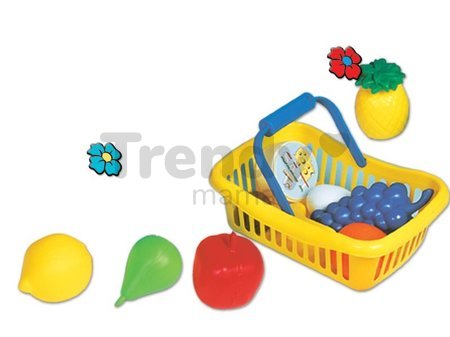 Piknikový košík Dohány malý s ovocím a potravinami žltý