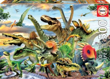 Puzzle Dinosaurs Educa 500 dielov a Fix lepidlo od 11 rokov