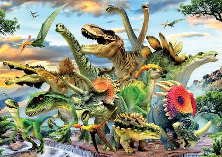 Puzzle Dinosaurs Educa 500 dielov a Fix lepidlo od 11 rokov
