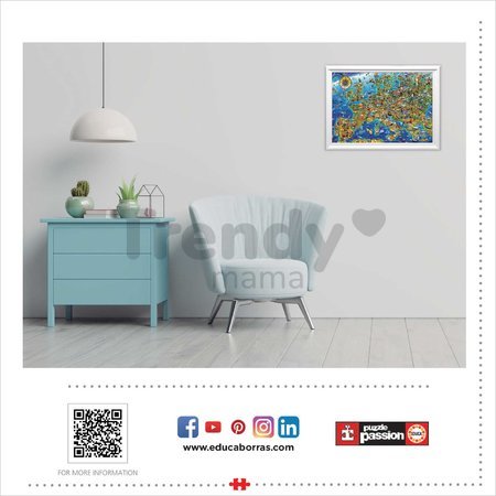 Puzzle Crazy European Map Educa 500 dielov a Fix lepidlo od 11 rokov