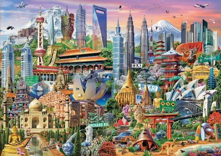 Puzzle Asia Landmarks Educa 1500 dielov a Fix lepidlo od 11 rokov