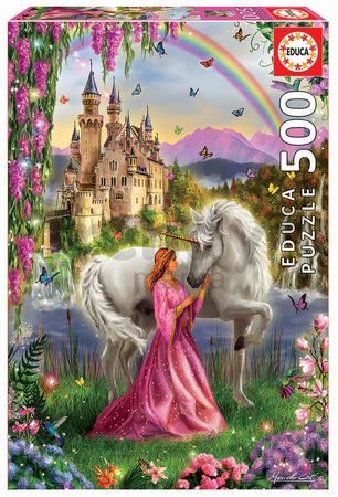 Puzzle Fairy and Unicorn Educa 500 dielov a Fix lepidlo od 11 rokov