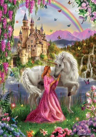 Puzzle Fairy and Unicorn Educa 500 dielov a Fix lepidlo od 11 rokov