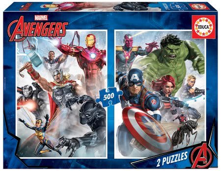 Puzzle Marvel Mania Educa 2x500 dielov a Fix lepidlo od 11 rokov