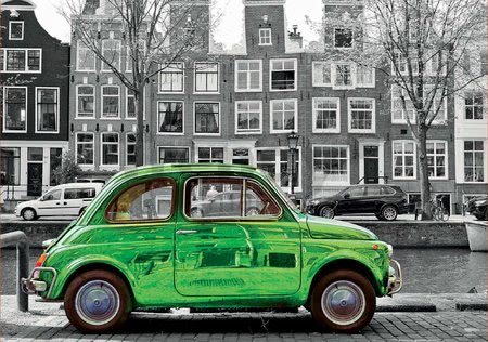 Puzzle Black&White Car in Amsterdam Educa 1000 dielov a Fix lepidlo od 11 rokov