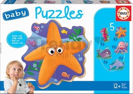 Puzzle pre najmenších Baby 5 Educa Morské zvieratká od 12 mes