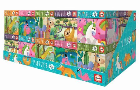 Set puzzle Mini Box Puzzle Educa 5 druhov zvieratiek, 48-dielové od 4 rokov