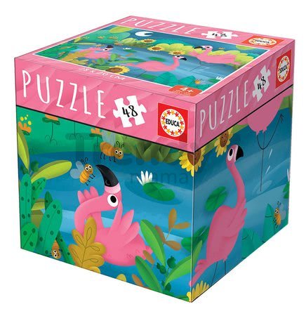 Set puzzle Mini Box Puzzle Educa 5 druhov zvieratiek, 48-dielové od 4 rokov