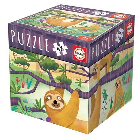 Set puzzle Mini Box Puzzle Educa 5 druhov zvieratiek, 48-dielové od 4 rokov