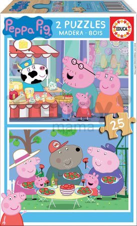 Drevené puzzle Peppa Pig Educa 2x25 dielov od 4 rokov