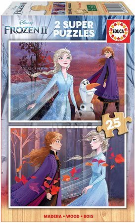 Drevené puzzle pre deti Frozen Educa 2*25 dielov od 4 rokov