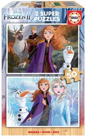 Drevené puzzle pre deti Frozen Educa 2*50 dielov od 5 rokov