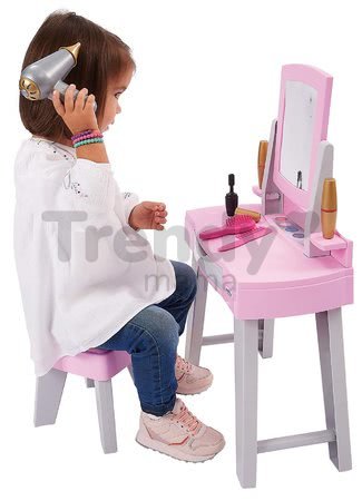 Kozmetický stolík so stoličkou My Very First Beauty Table Écoiffier so sušičom na vlasy a 11 doplnkov od 18 mes